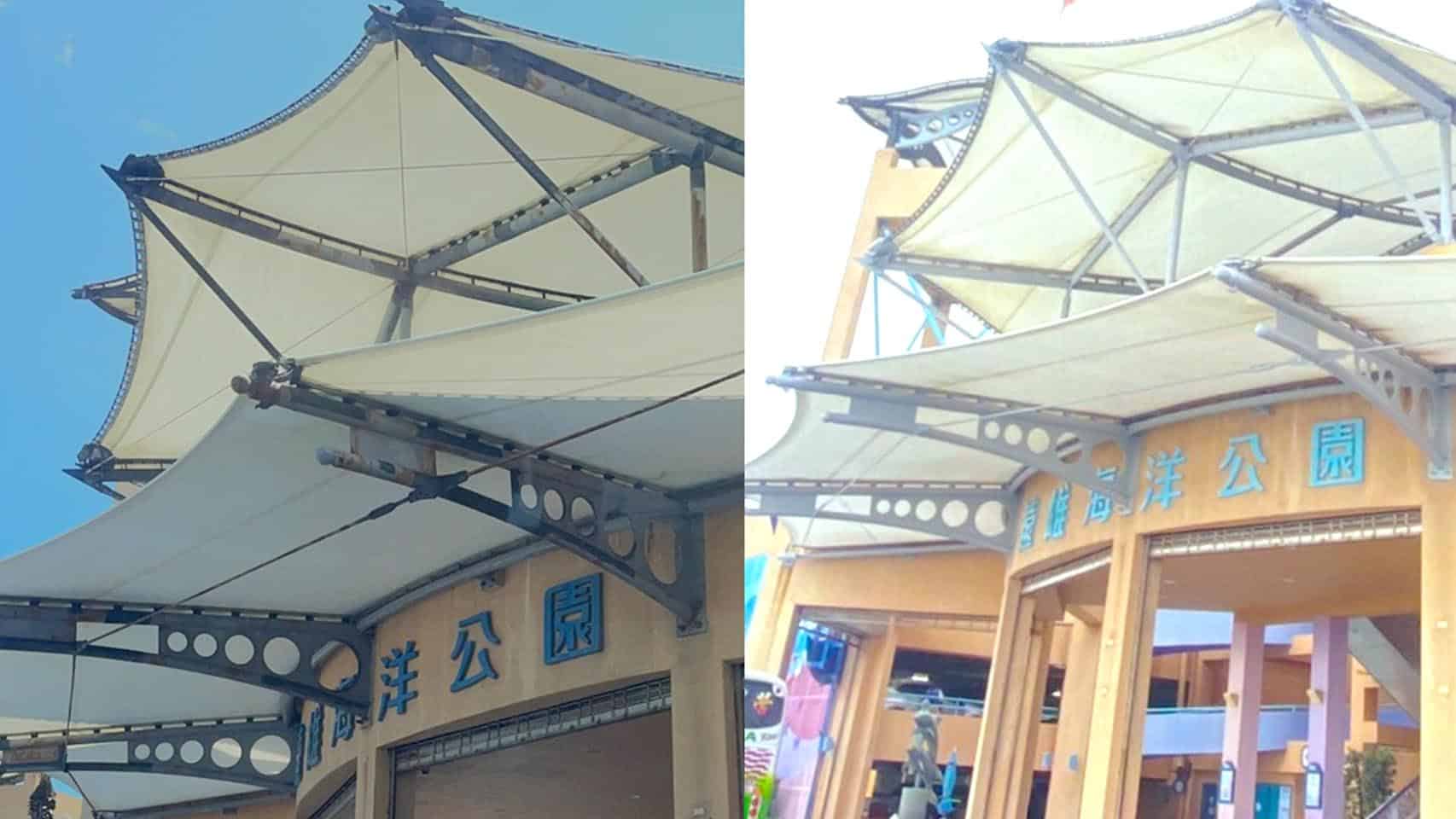 遊樂園工程案例 1 大門入口鋼構除鏽油漆